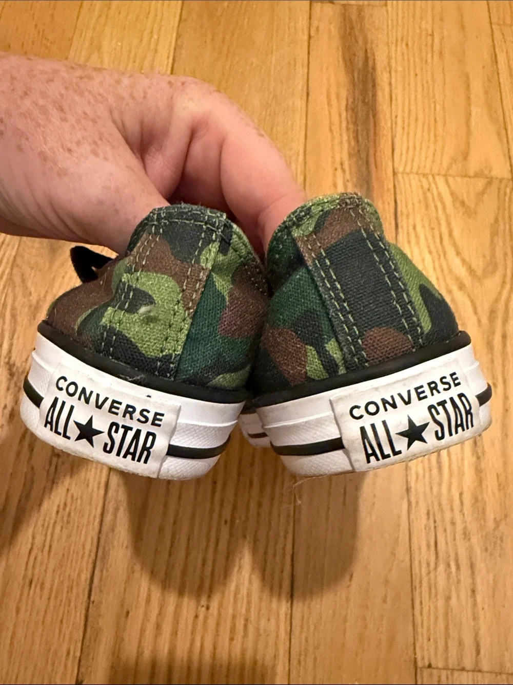 Converse Kids Camouflage Low Top Sneakers - Green & White